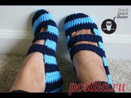 Crochet Tutorial: Double Strapped Slippers