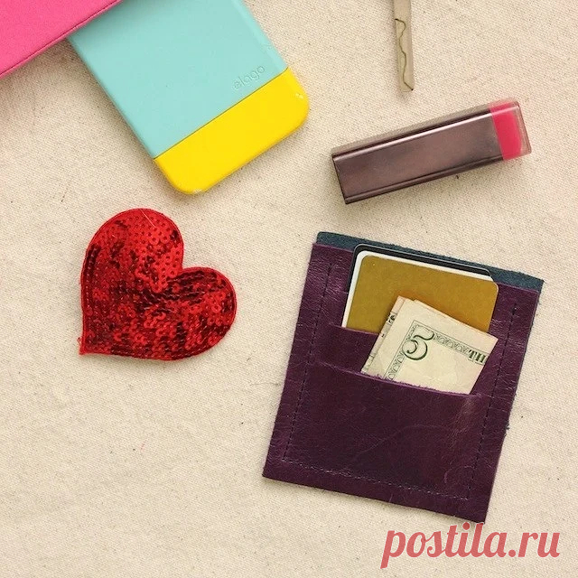 Очень просто: мини-кошелёк из кожи — Мастер-классы на BurdaStyle.ru