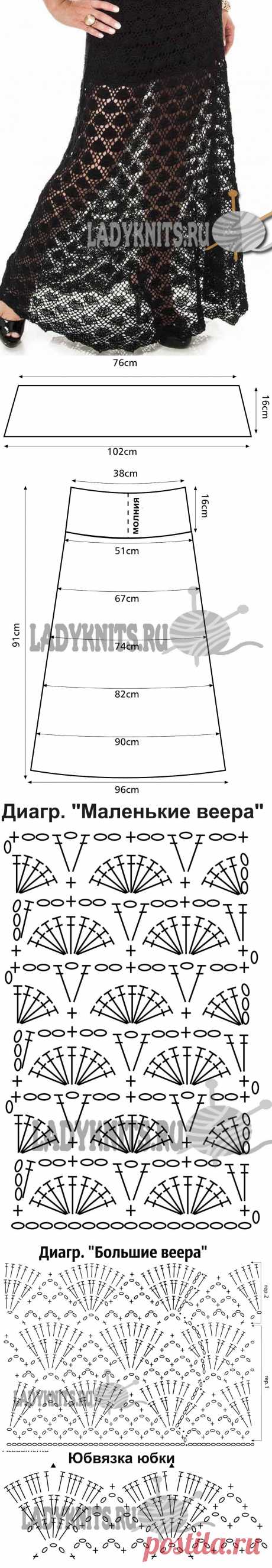 Вязаная крючком летняя юбка &quot;макси&quot;