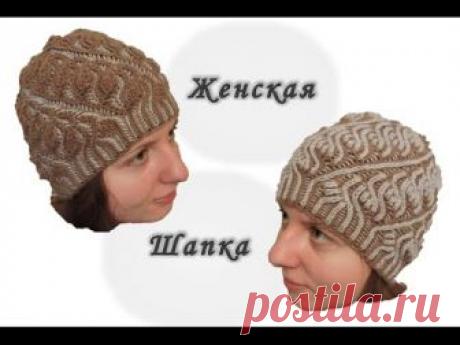 Женская шапка в технике Бриошь спицами // Brioche Stitch  //  Women's hats knitting