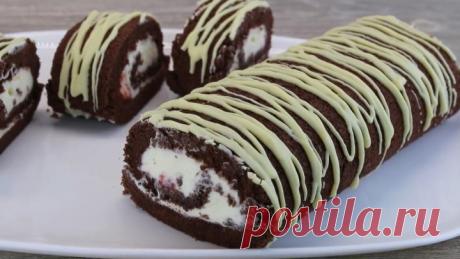 Бисквитный шоколадный рулет! Вкусный десерт придется всем по душе!