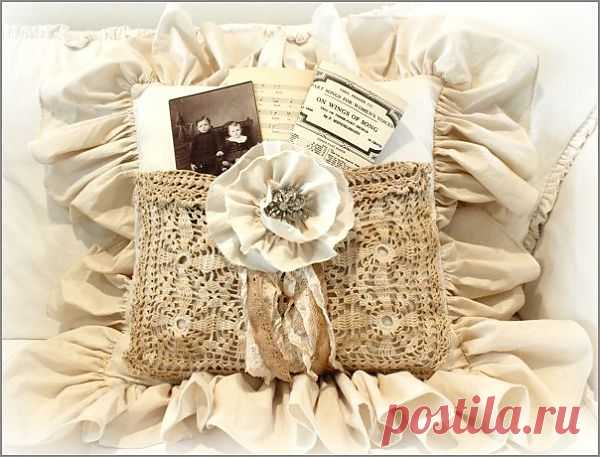 Прекрасные винтажные подушки от Katies Rose Cottage.