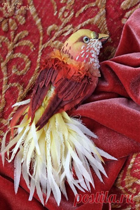 Шелковая птица-брошь (мастер-класс) | Журнал Ярмарки Мастеров