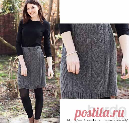 Юбка-карандаш с узором из «кос».