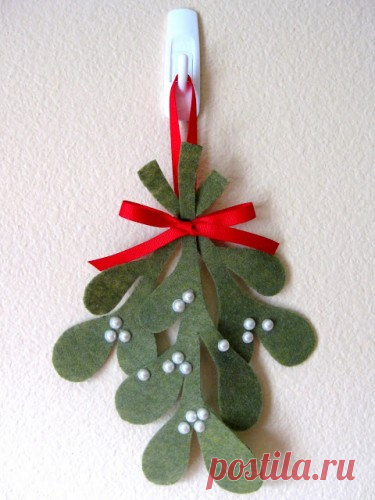 Рождественская омела из фетра, шаблон и мастер-класс | Готовимся к праздникам!