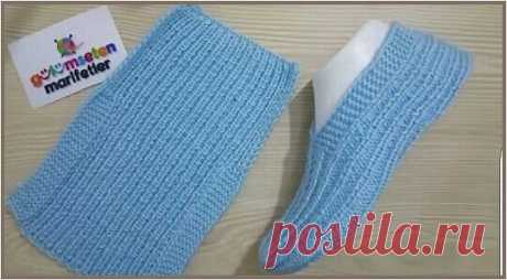 Следки спицами простейшим способом с двумя швами , описание + видео