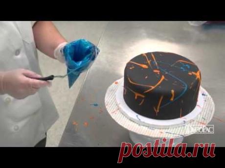 DecoTips – How-to decorate a Fluorescent Glow Round Stacked Cake - YouTube