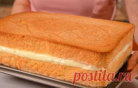 Пышный бисквит. Секрет бисквита, который не опадает!