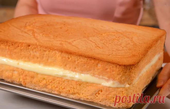 Пышный бисквит. Секрет бисквита, который не опадает!