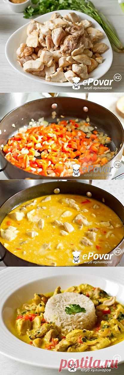 Куриное карри на кокосовом молоке — Рецепт приготовления с фото — Горячие блюда, Блюда из птицы