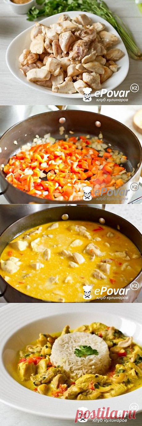 Куриное карри на кокосовом молоке — Рецепт приготовления с фото — Горячие блюда, Блюда из птицы