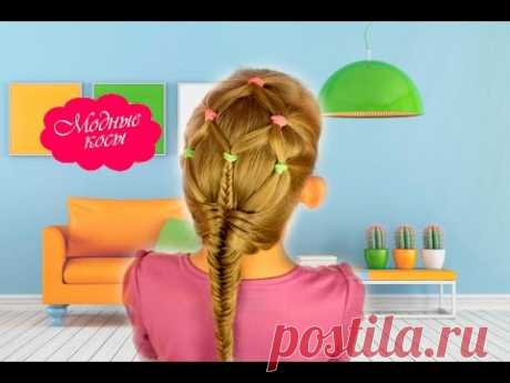 Прическа с резинками. Прически для девочек/ hair with rubber bands . hairstyles for girls