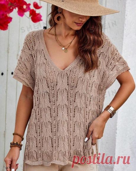 5 ЛУЧШИХ ТОПОВ СПИЦАМИ НА ЛЕТО 2024 + схемы узоров | Копилка узоров (Вязание спицами) | Дзен