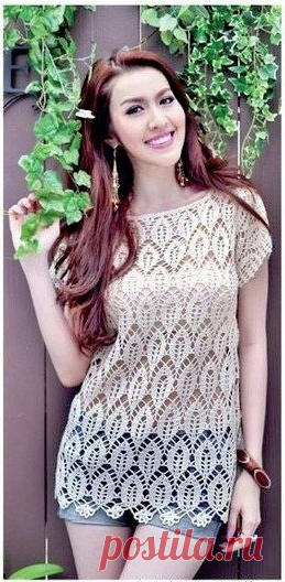 Ажурная кофта крючком