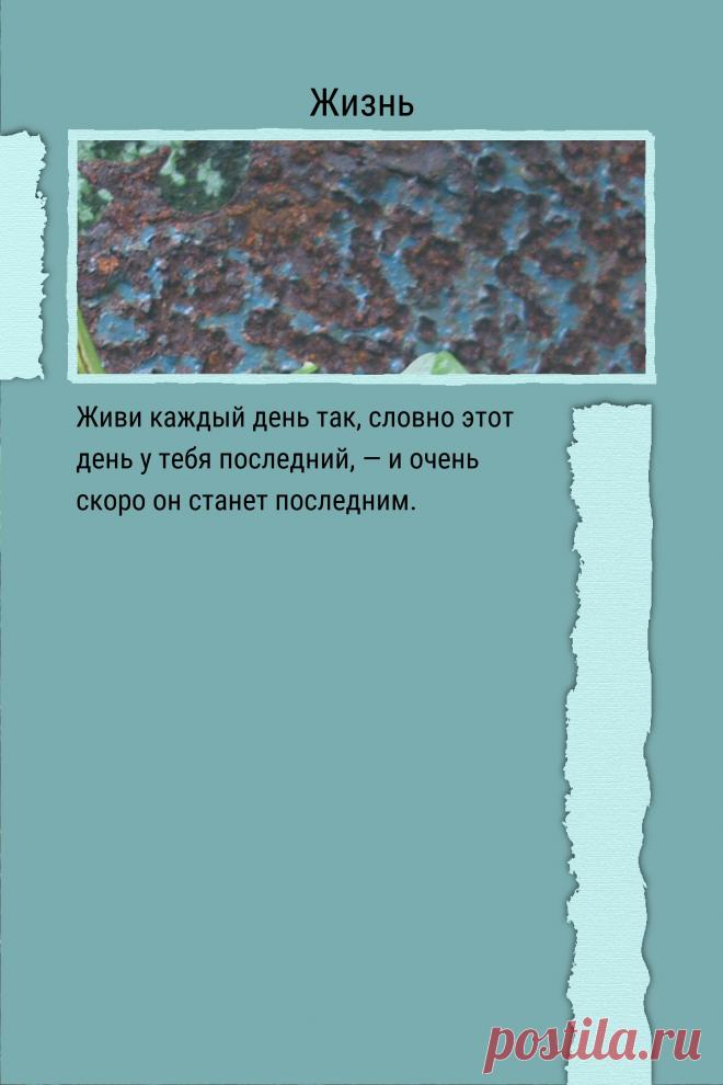 Цитата про «Жизнь» — Живи каждый день так, словно этот день у тебя…