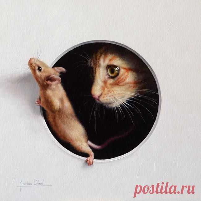 Кошки-мышки.Художница Marina Dieul