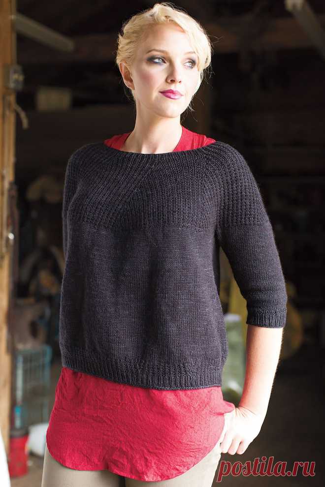 Вязание пуловера Coburn, Knitscene весна 2015