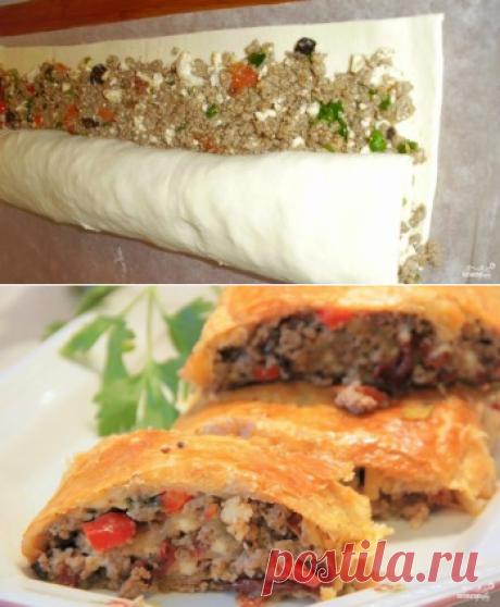 Мясной штрудель в духовке - пошаговый рецепт с фото на Повар.ру
