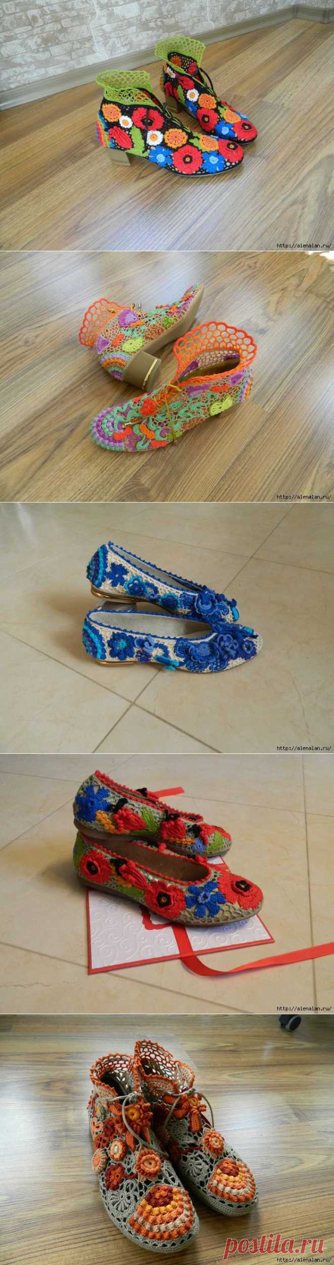 Обувь крючком - ручная работа. Неописуемая красота!