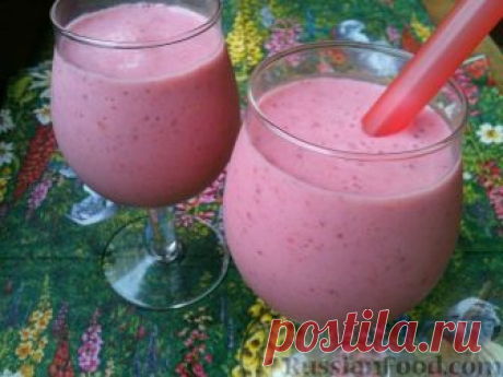 Рецепт: Молочный коктейль с клубникой на RussianFood.com