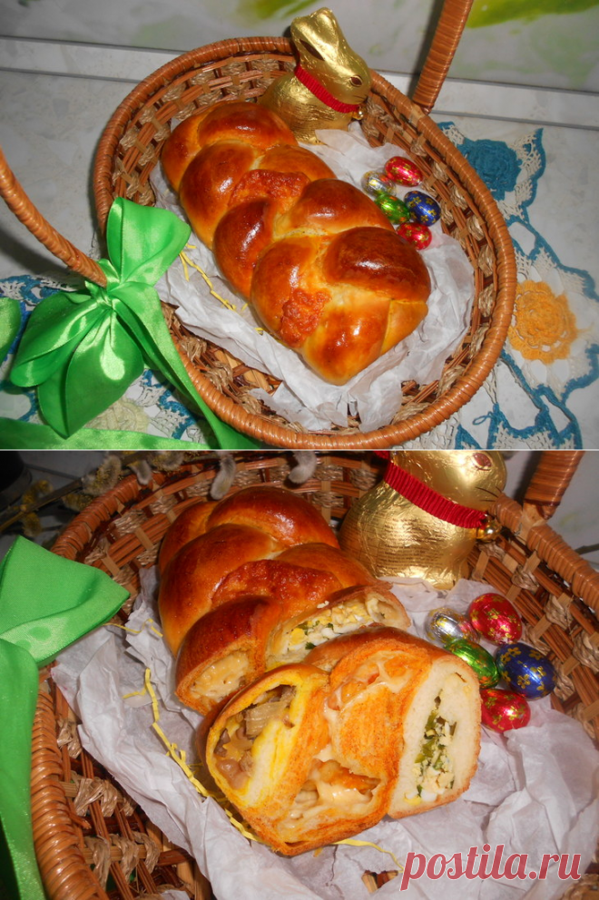 Козунак-калейдескоп с несладкой начинкой – пошаговый рецепт с фотографиями