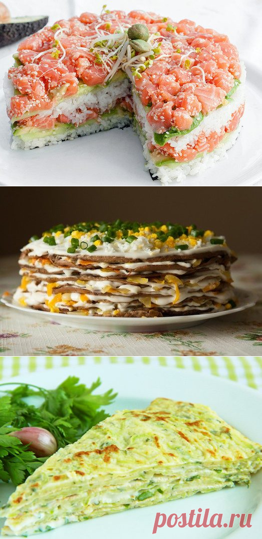 И в пир, и в мир! 4 рецепта закусочных тортов | Вкусные рецепты