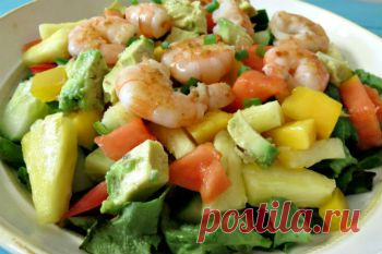 Рецепт салата из креветок и авокадо - Салаты, закуски к шашлыку .
