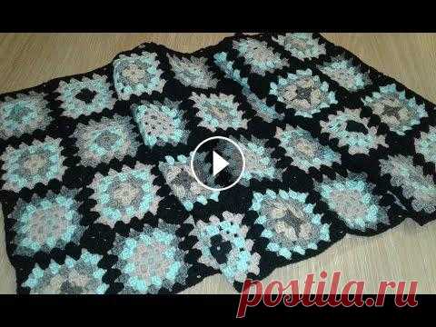 Кардиган из квадратных мотивов. Часть 2. Соединение мотивов в полотно.  Knitting women's cardigan. Кардиган из остатков пряжи. Размер 48-50 Крючок №3, пряжа толщиной примерно 400м/100гр Расход пряжи 400 гр черного цвета, 350 гр цветной пряжи Кардига...