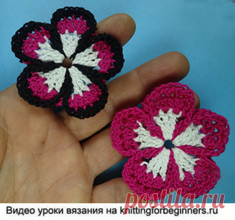 Начинаем вязать – Видео уроки вязания » Пятилистник – Вязаные крючком цветы №89