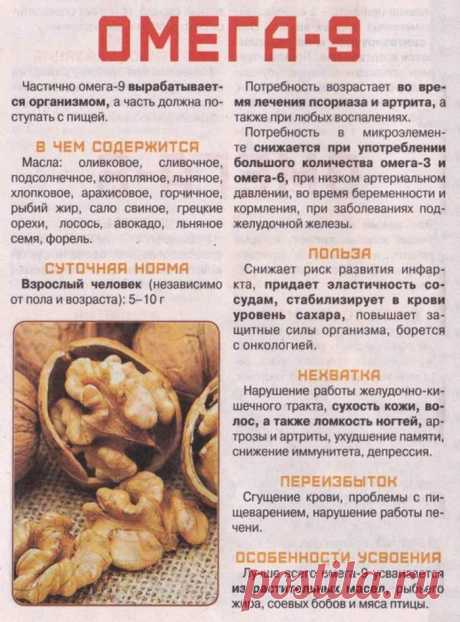Омега 9 в организме человека