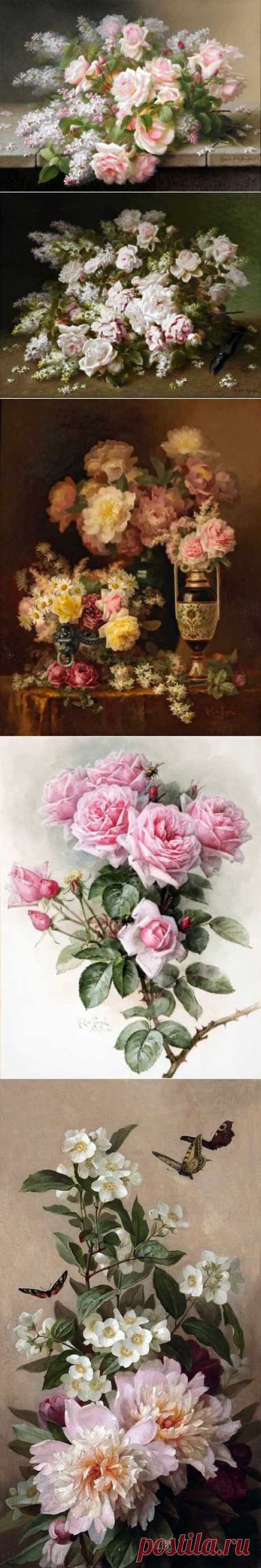 Художник Raoul Maucherat De Longpre.Натюрморты.