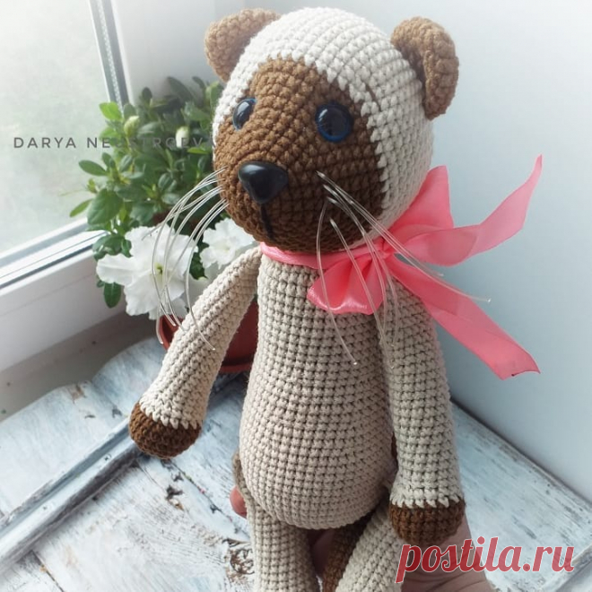Сиамский кот крючком: описание амигуруми
