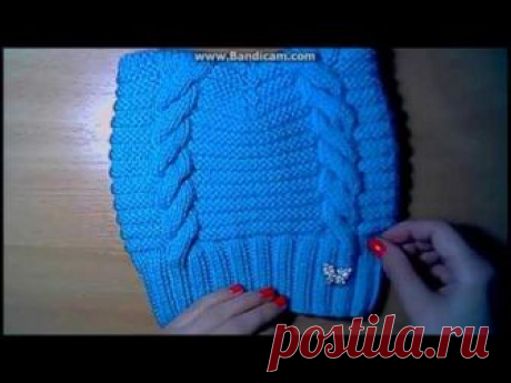 Женская шапка Кошка спицами.Как расчитать шапку на любой размер