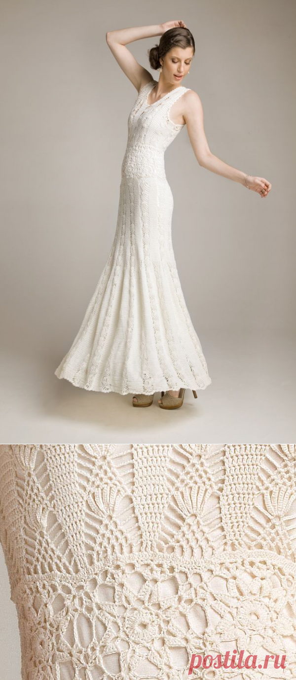 БЕЛОЕ ПЛАТЬЕ С АНАНАСНЫМ ДЕКОРОМ - Nebka.Ru