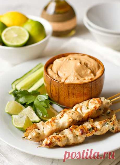 Пошаговый фото-рецепт сатая из курицы с арахисовым соусом | Вторые блюда | Вкусный блог - рецепты под настроение
