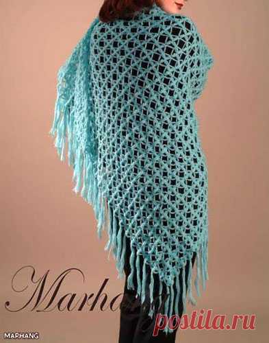 Шаль сетчатым узором. Схема