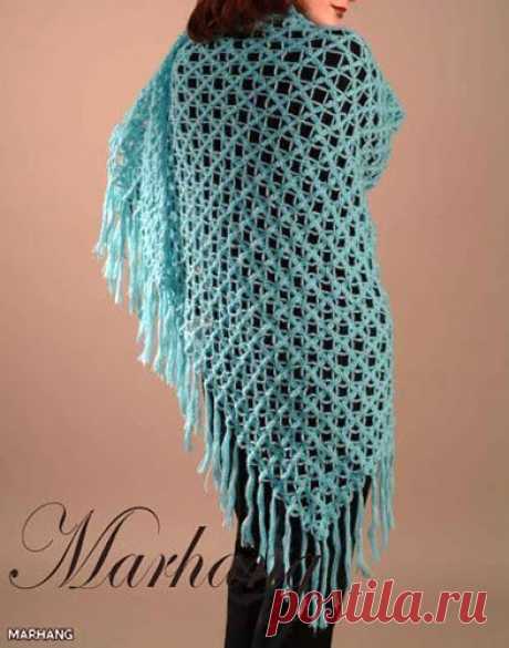 Шаль сетчатым узором. Схема