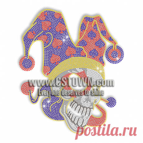 Super Clown Skull Rhinestone Design for Magic Show - CSTOWN