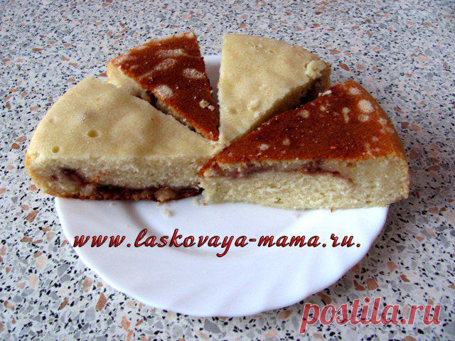 Лимонный манник с малиновой начинкой в мультиварке