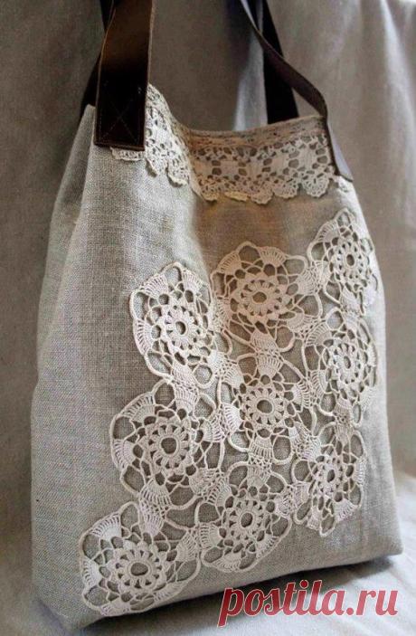 Bolsa linda com crochê | bolsas