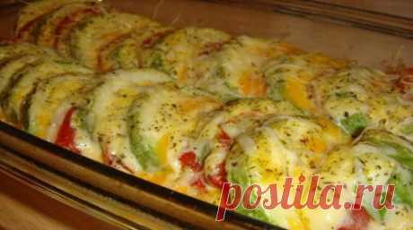 Очень вкусные запеченные кабачки с помидорами