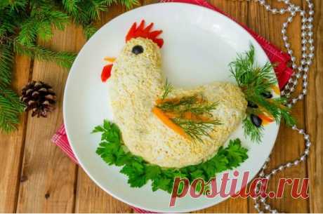 САЛАТ НА ГОД ПЕТУХА!!! Украсьте свой новогодний стол вкусным салатом в форме петушка!
