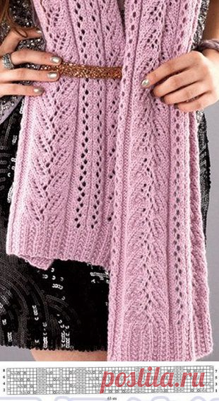 Узор для шарфа спицами