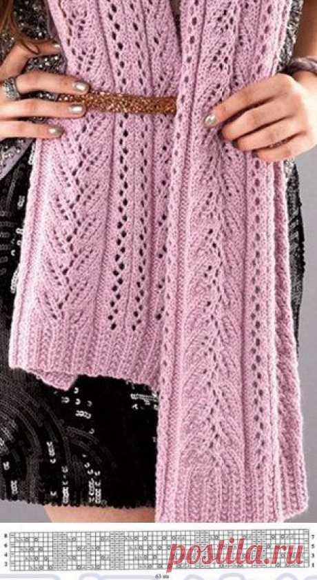 Узор для шарфа спицами