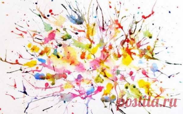 Кляксография
Творите, как душа пожелает! Можно сперва на лист бумаги капнуть краской, а затем развести от нее линии в разные стороны. Можно, опять же, капнуть, сложить лист вдвое и потом работать с отпечатками. Кляксы – это весело! :)