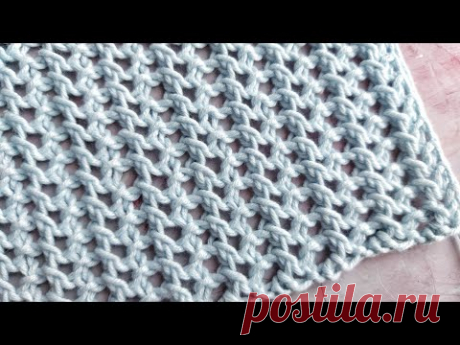 Красивая мелкая сеточка всего из 1 ряда 💥 Двухсторонний узор