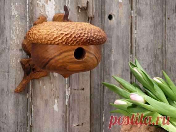 Сквроречник... Acorn Birdhouse Outdoor and Garden Birds and par CattailsWoodwork