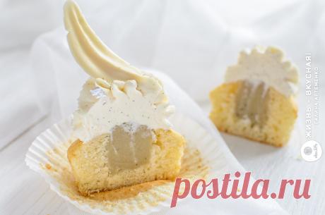 Ванильные капкейки (рецепт с банановой начинкой)