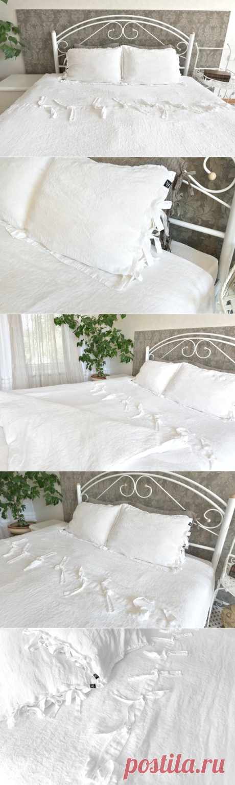 Linen Bedding Set of Duvet Cover &amp; Pillowcases with Ties | Etsy