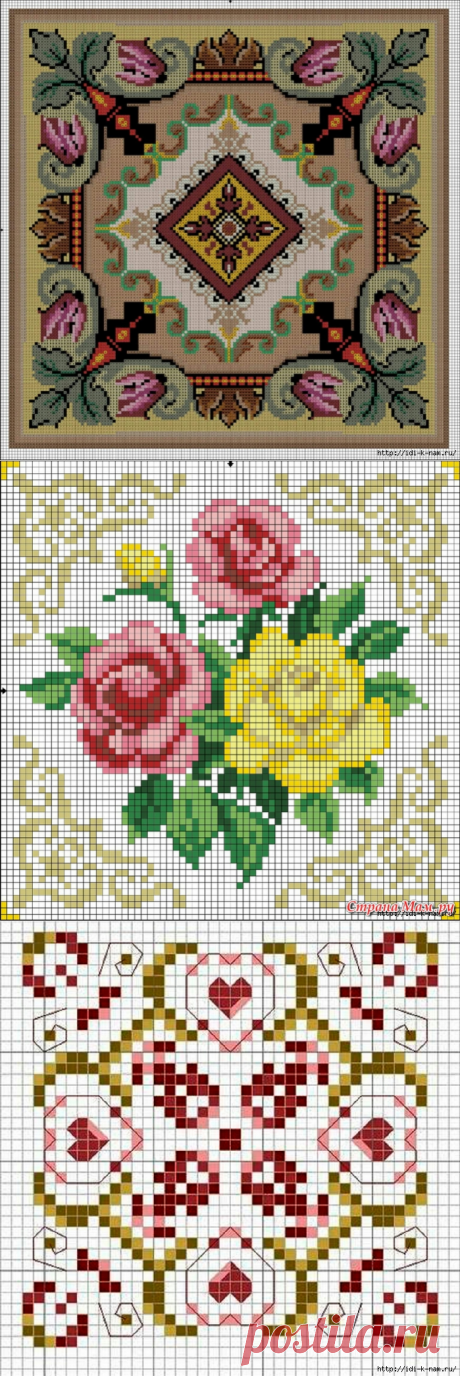 схемы для вышивания декоративных подушечек — HandMade